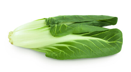 Organic fresh chard plant isolated on white background with full depth of field. Top view. Flat lay