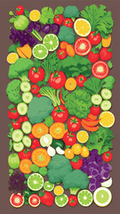 Gradient Vector Set of Fruits and Vegetables