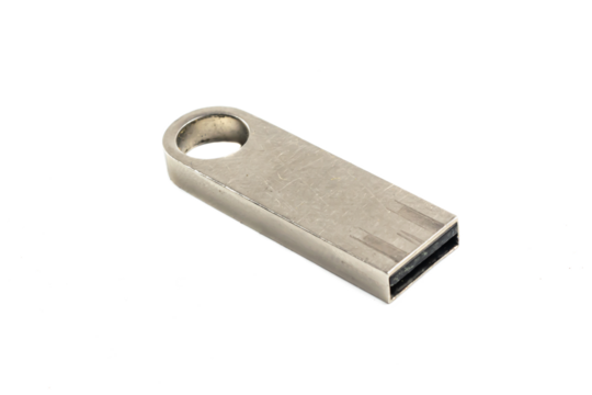 macro photo USB pendrive isolated on white background