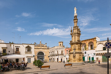 Fototapeta na wymiar Nardò square of the Immaculate Conception. Baroque palaces. Puglia. Salento. Lecce