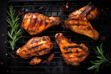 Grilled chicken on the grill