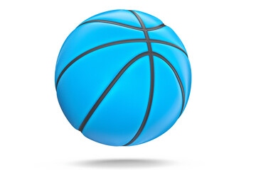 Blue basketball ball isolated on white background