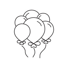 Air balloon vector icon. Air ball flat symbol. Helium balloon sign. Balloon linear symbol pictogram. UX UI icon