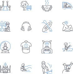 Solution-focused therapy line icons collection. Solution, Focus, Change, Growth, Positivity, Strengths, Possibilities vector and linear illustration. Innovation,Progress,Hopefulness outline signs set