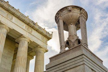 Washington, DC, USA - May, 2022: Lincoln Memorial monument building details.