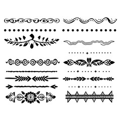 set of hand drawn vintage borders . hand drawn vintage dividers vector illustration.