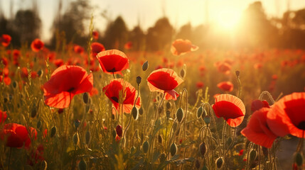 Red Poppy field, Generated AI