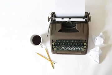 vintage typewriter with paper