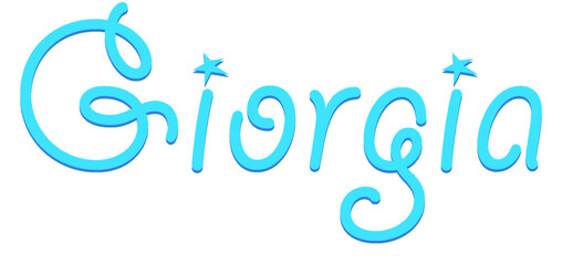 Giorgia - light blue color - female name - sparkles - ideal for websites, emails, presentations, greetings, banners, cards, books, t-shirt, sweatshirt, prints

