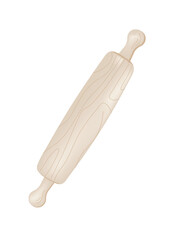 wooden rolling pin isolated