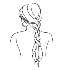 Beauty braided hair stylist salon women logo lineart templates.