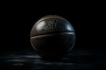 Black basketball isolated. Generative AI
