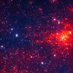 Fototapeta na wymiar Amazing Panorama red night sky milky way and stars on beautiful universe
