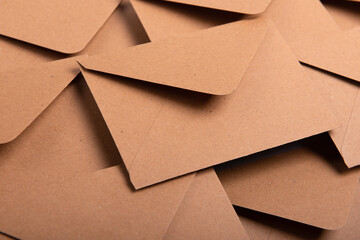 kraft paper envelopes close up, mockup