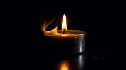 Obraz na płótnie Canvas Burning candles on a dark background. generative ai