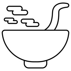 Soup bowl icon in trendy design