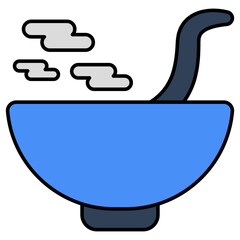 Soup bowl icon in trendy design