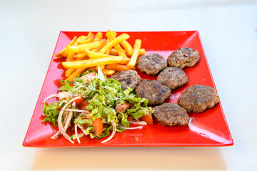 Meatball between bread (Turkish name : ekmek arasi kofte ). Izgara kofte