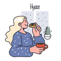 Hygge concept. Scandinavian lifestyle approach or tradition. Idea of coziness