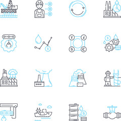 Business world linear icons set. Efficiency, Innovation, Growth, Competition, Collaboration, Strategy, Development line vector and concept signs. Success,Leadership,Entrepreneurship outline