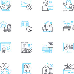 Virtual media linear icons set. Augmented, Virtual, Digital, Interactive, Visual, Immersive, D line vector and concept signs. Simulated,Holographic,Gamified outline illustrations