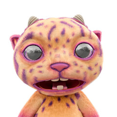 cute little monster is surprised