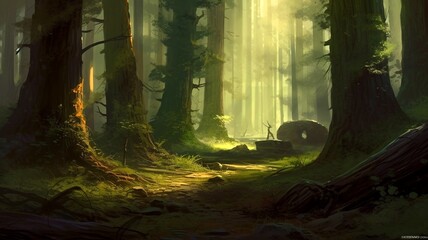 misty forest generative ai