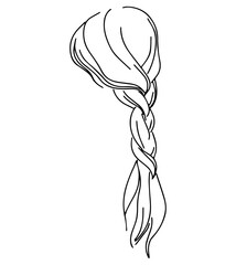 Beauty braided hair stylist salon women logo lineart templates.
