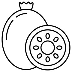Pomegranate fruit icon, flat vector design