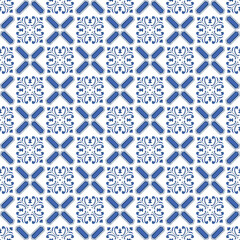 Fototapeta premium Mediterranean pattern blue and yellow theme