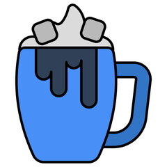 An editable design icon of iced coffee cup