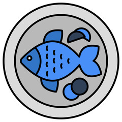 A flat design icon of fish