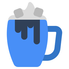 An editable design icon of iced coffee cup