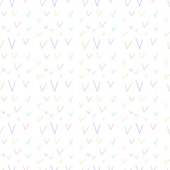 multi color check marks on a white background. Simple vector seamless pattern. Texture, textile pattern