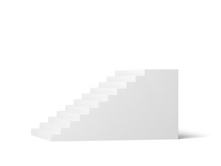 White stairs isolated on white background. 3d illustration.