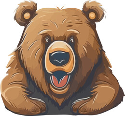 Bear logo multicolor vector illustration isolated on white background