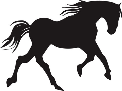Horse silhouette vector illustration isolated on white background