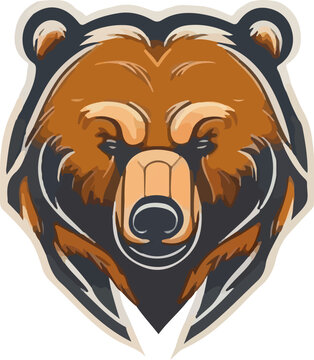 Bear logo multicolor vector illustration isolated on white background