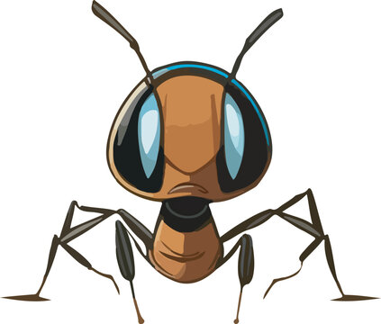 Ant cartoon multicolor vector illustration isolated on white background