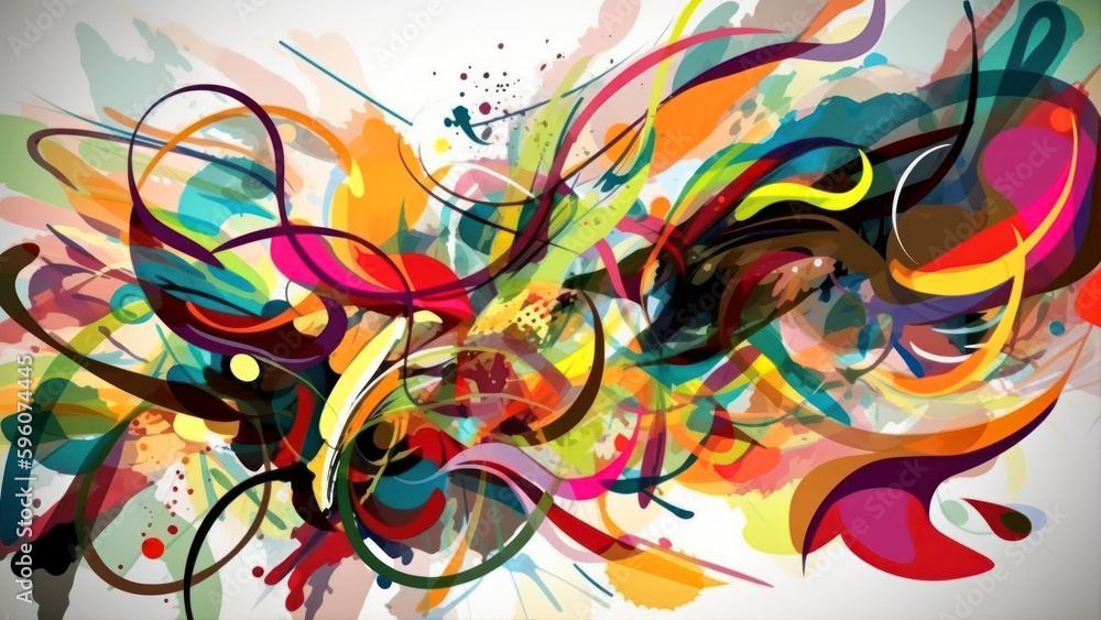 Poster abstract vector background with colorful paint splashes. vector illustration. generative ai