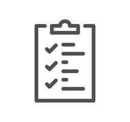 Clipboard related icon outline and linear vector.