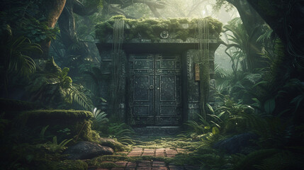 entrance to the temple.generative ai