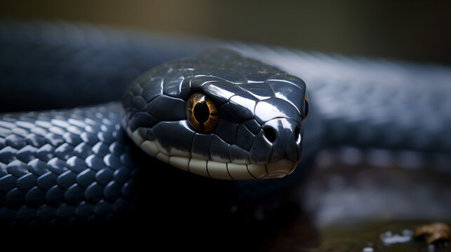 close up shot of a snake, ai generated