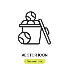 Tennis ball vector. Linear style sign for mobile concept and web design. Tennis ball symbol illustration. Pixel vector graphics - Vector.	