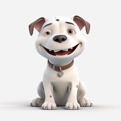 Fototapeta na wymiar Adorable Amstaff with a Pixar-style Smile - 3D Rendered Ultra-realistic Image for Posters and Web - Generative AI