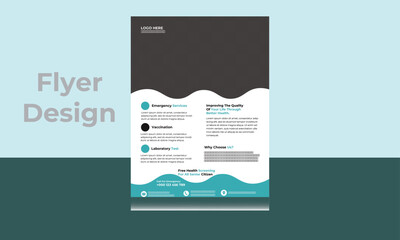 Corporate healthcare and medical flyer design template for print.