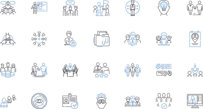 Rule designing line icons collection. Guidelines, Instructions, Framework, Structure, Principles, Approach, System vector and linear illustration. Methodology,Architecture,Blueprint outline signs set