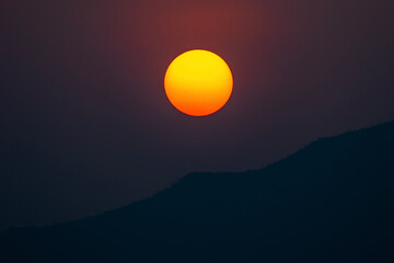 sunset in the mountains