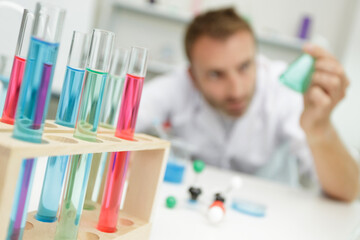 pipettes with drop in a lab