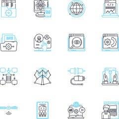 Personal enrichment linear icons set. Growth, Learning, Self-improvement, Education, Development, Empowerment, Achievement line vector and concept signs. Inspiration,Wisdom,Motivation outline